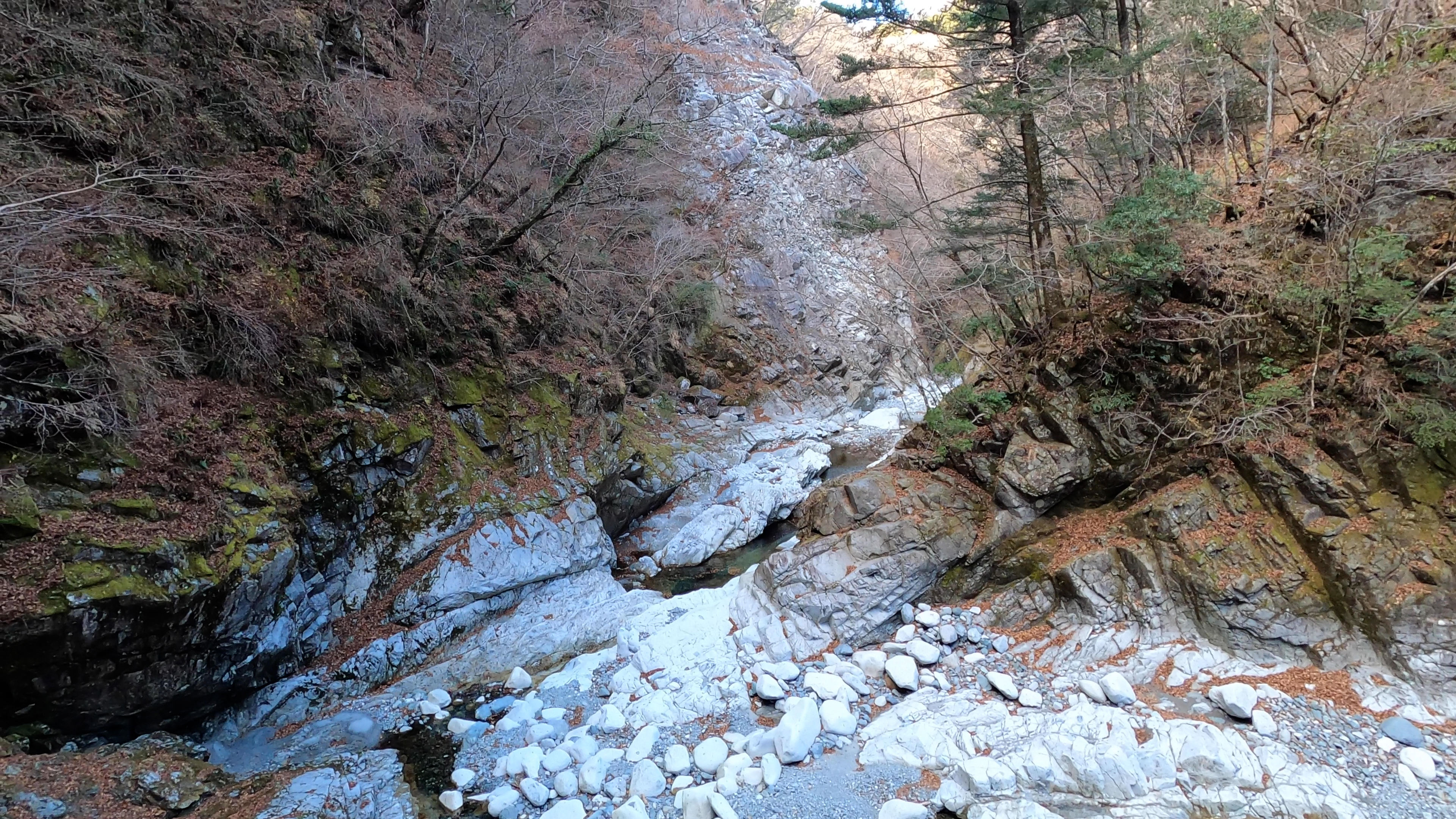玄倉ダム下流側のユーシン渓谷 玄倉ダム下流側のユーシン渓谷
