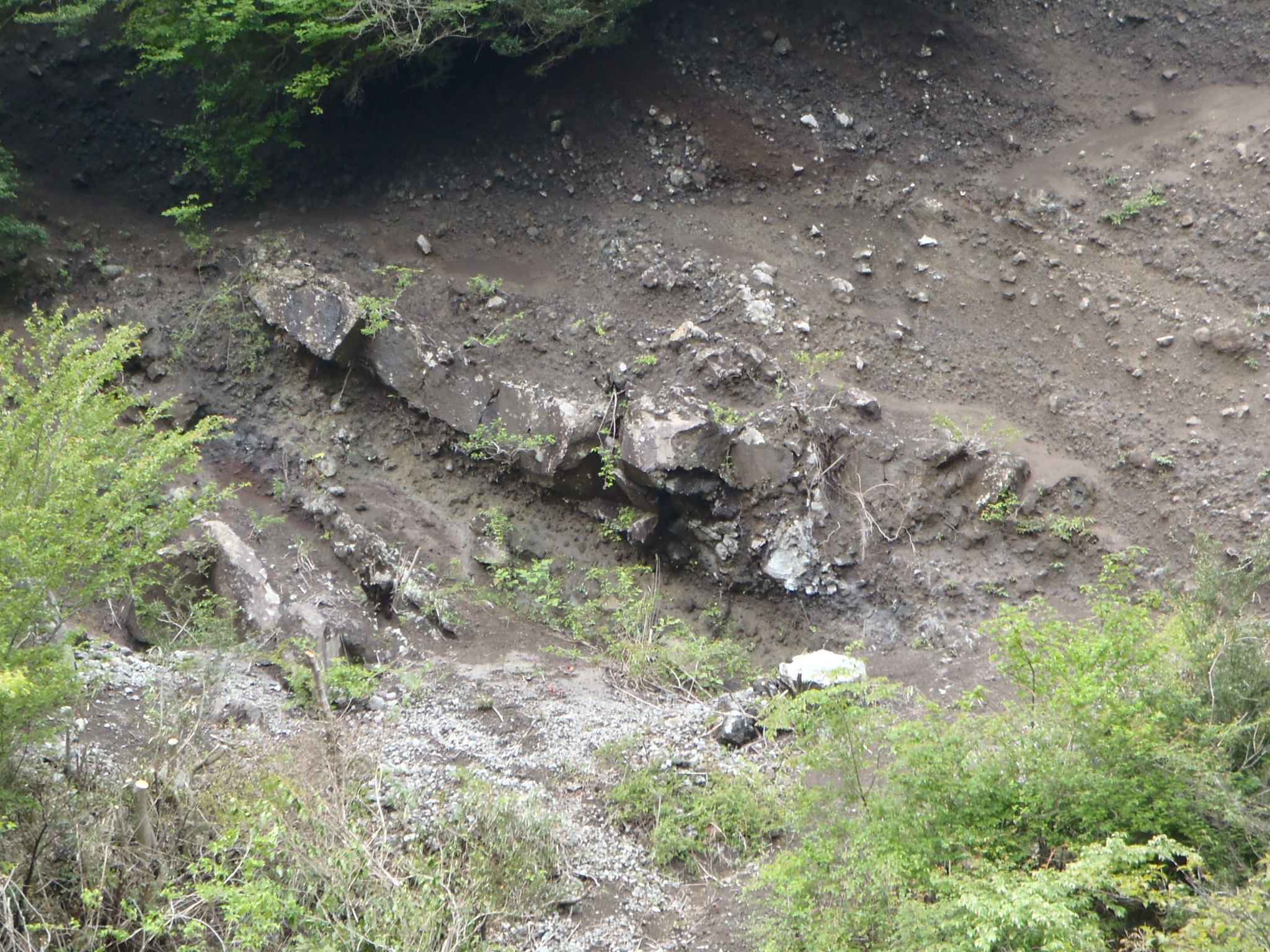 溶岩流の部分の拡大