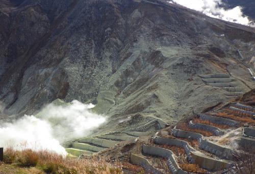 2015年噴火の痕跡