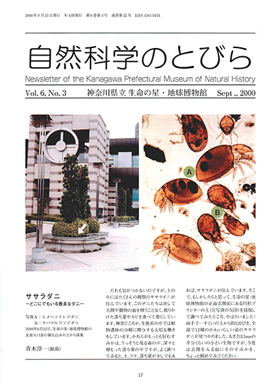 自然科学のとびら Vol.6 No.3 表紙