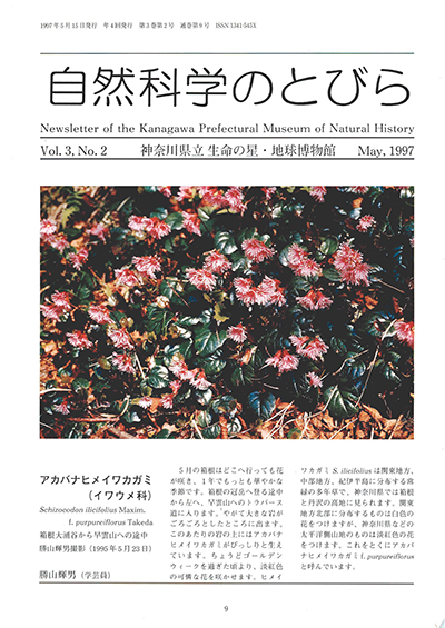 自然科学のとびら Vol.3,No.2 表紙