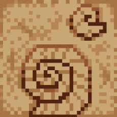アンモナイト1のドット絵の画像