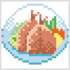 あじフライ定食のドット絵画像