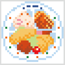 お子様ランチのドット絵画像