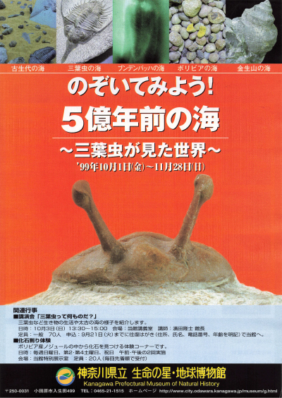 1999年度【特別展】のぞいてみよう！ 5億年前の海 ―三葉虫が見た世界― チラシ