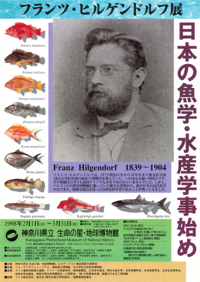 1998年度【特別展】日本の魚学・水産学事始めフランツ・ヒルゲンドルフ展 チラシ