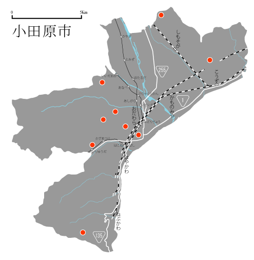 �_�ސ쌧���c���s�̒n�}