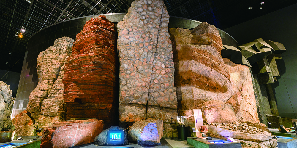 岩石の壁展示の写真