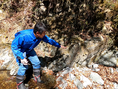 早春の地形地質観察会　西丹沢の岩石